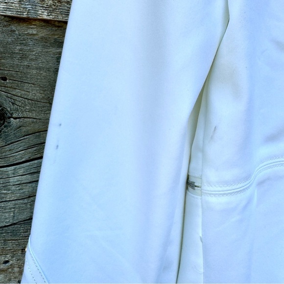 Zelda 90s Vintage White Blazer Zipper Snaps Motorcycle Biker Chic Edgy, Sz 4 - Picture 9 of 9